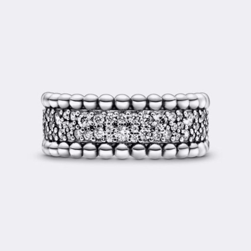 Pandora Beaded Pave Band Ring - Picture 2 of 4